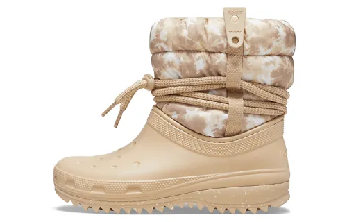Crocs Classic Neo Puff Luxe Boots 'Beige White' Women's