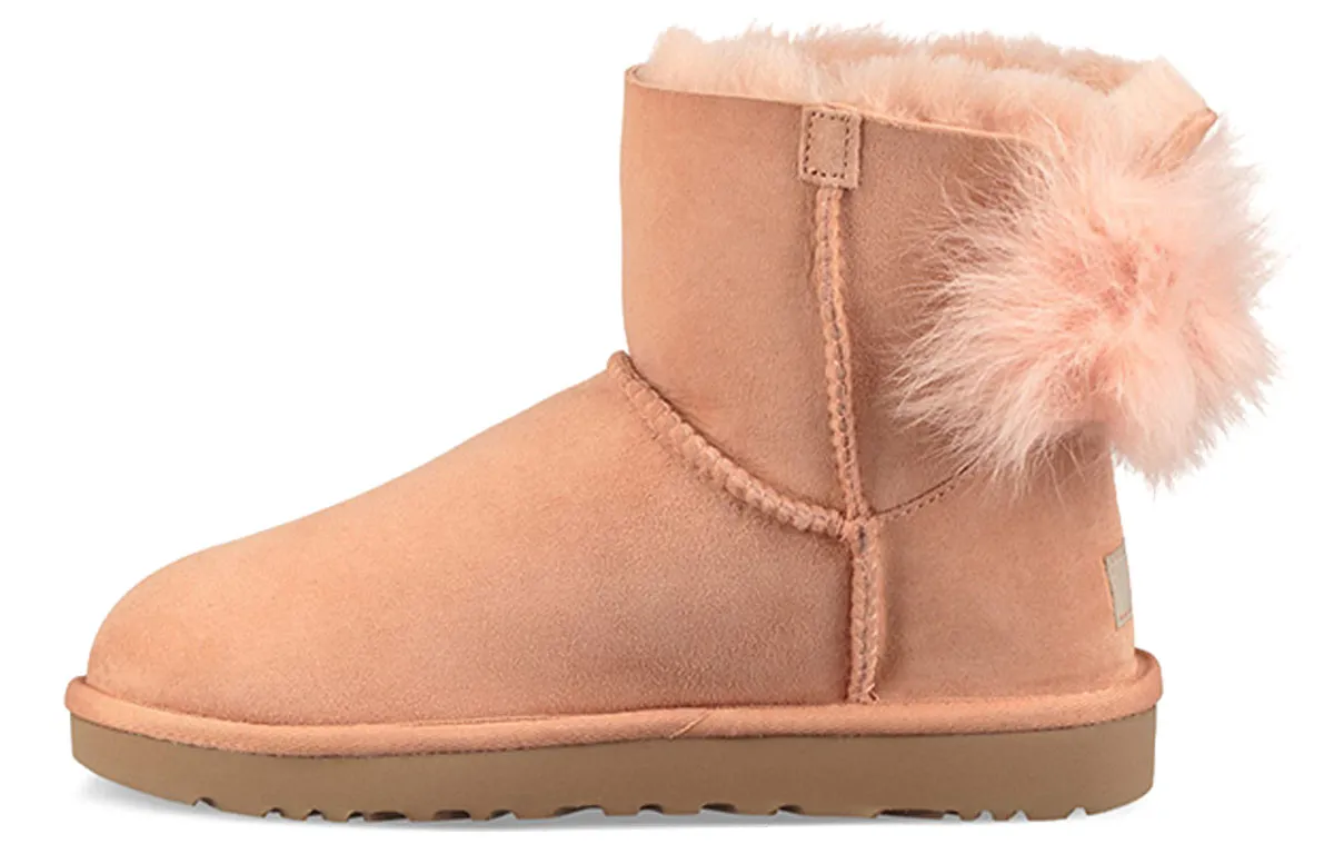UGG Fluff Bow Mini Fleece Lined Pink Red Women's