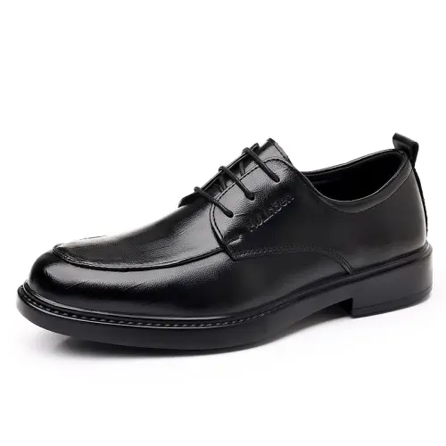 Mulinsen Fashionable Simple Classic Retro British Versatile Elite Gentleman Style Grand and Advanced Comfortable Wear-Resistant Non-Slip Lightweight Round Toe Flat Heel Lace Microfiber Leather Commuting Workplace Men's Casual Shoes Men's Style