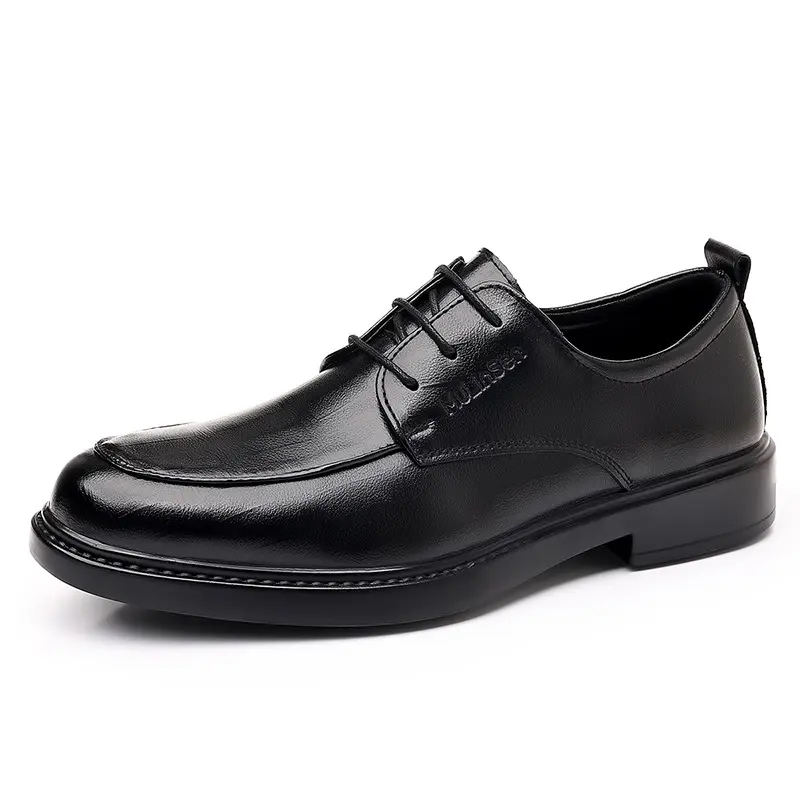Mulinsen Fashionable Simple Classic Retro British Versatile Elite Gentleman Style Grand and Advanced Comfortable Wear-Resistant Non-Slip Lightweight Round Toe Flat Heel Lace Microfiber Leather Commuting Workplace Men's Casual Shoes Men's Style