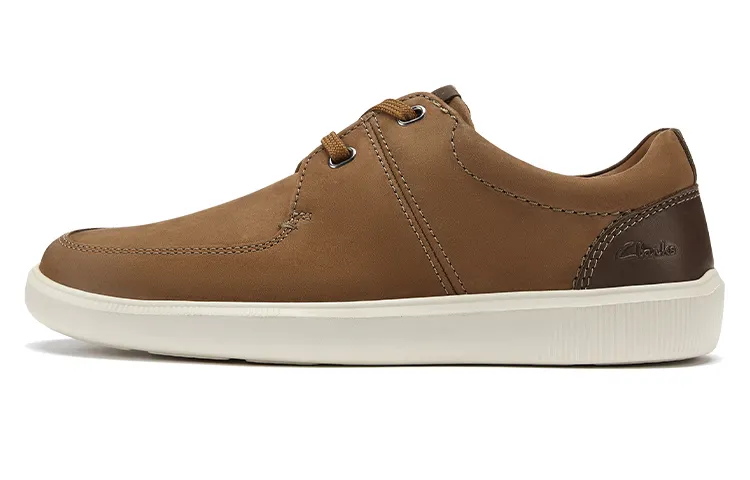 Clarks Casual Leather Shoes Men's Low Top Tan