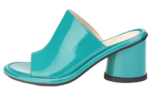 AGL Calfskin Chunky Heel Stylish Sandal 6cm Women's Green