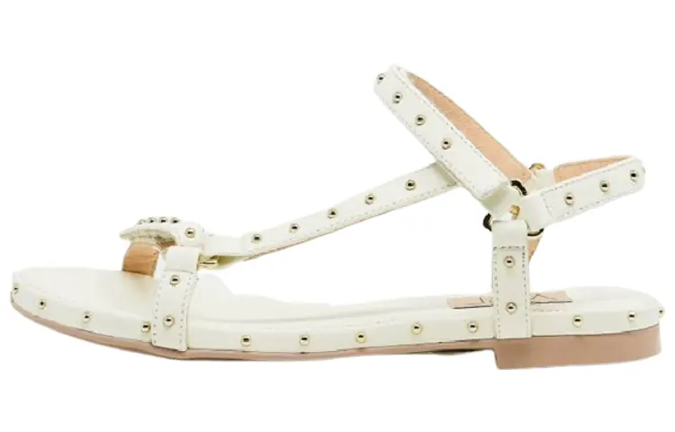 AGL Leather One Strap Sandals Women's White