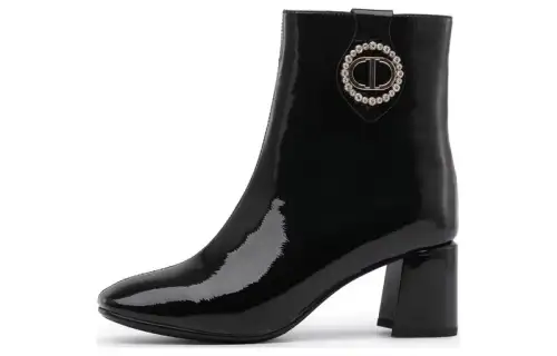 Chrisdien Deny Cow Leather Ankle Boots 6CM Women's Black