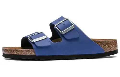 Birkenstock Suede Slide Slippers Unisex Blue