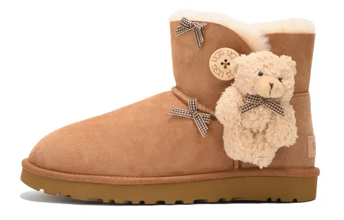 UGG Mini Bailey Bow II Christmas Style, Bowknot, Fleece Lined, Comfortable, Versatile, Thermal Short Snow Boots Women's