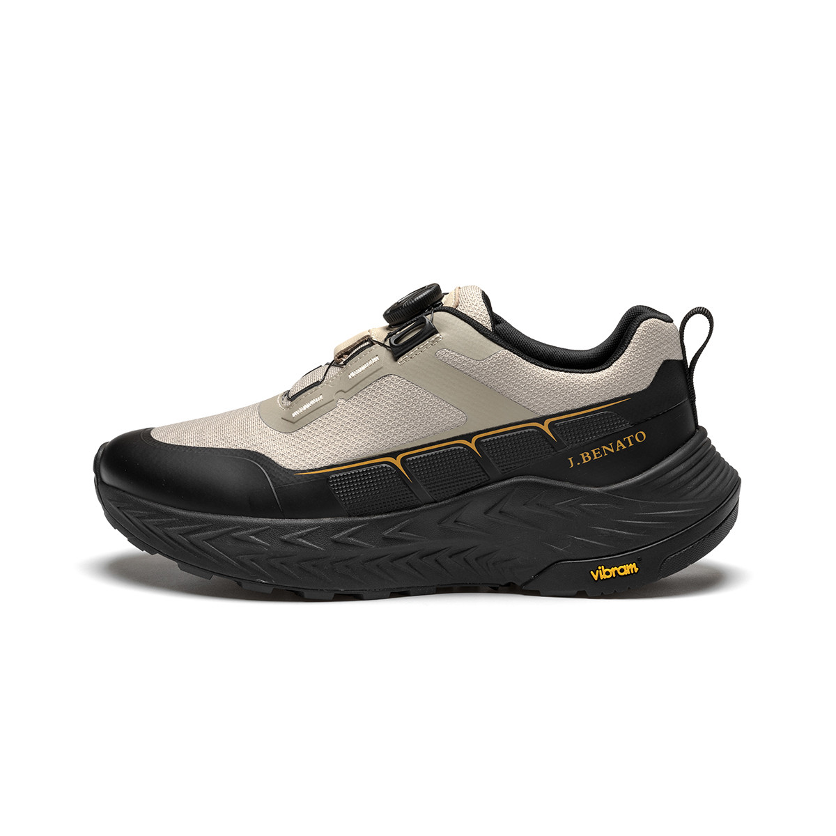 J.BENATO Low top Hiking Shoes Men’s Black Khaki