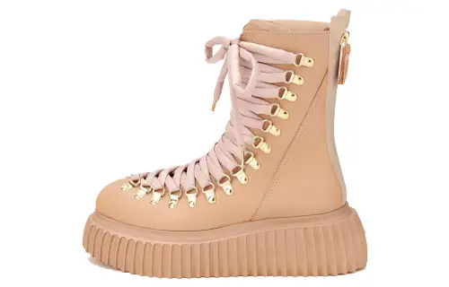 AGL Sheepskin Ankle Boots 6CM Women's Beige