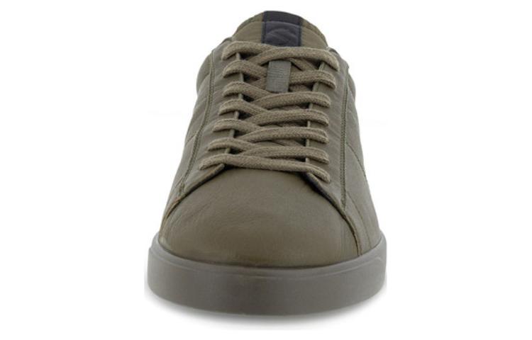 Ecco Top Grain Cow Leather Low top Stylish Skateboarding Shoes Men's Army Green