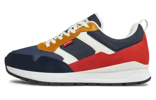Levis Sneakers Dark Navy Cushioning, Wear Resistant Low top Casual Shoes Men's Blue Red