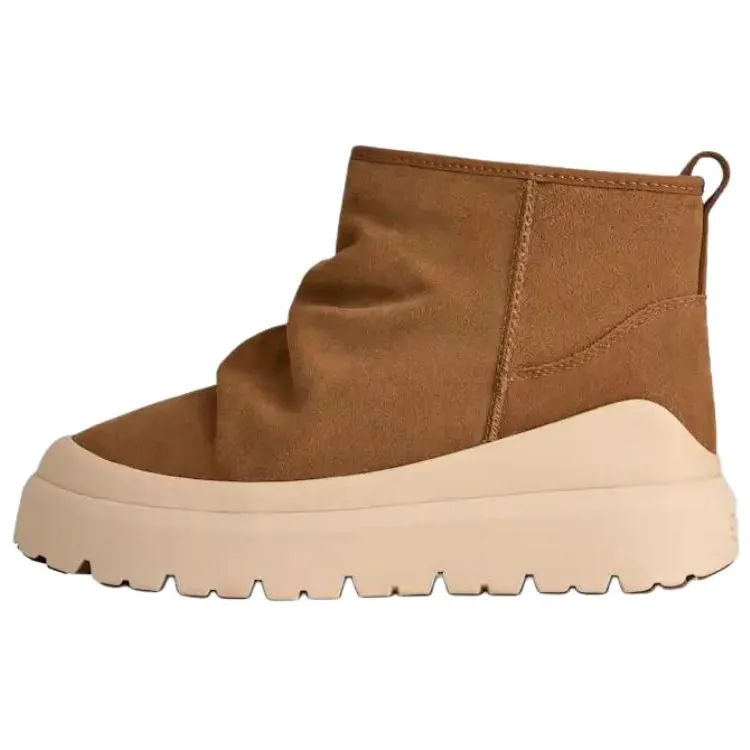 UGG Heritage Utility Mini Suede Thermal Fleece Lined, Fashion Slip on Snow Boots Men's Chestnut