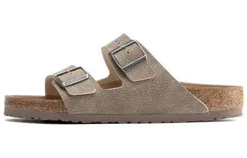 Birkenstock Arizona Vegan Synthetik Narrow Fit Sandals 'Desert Dust Gray Taupe' Women's