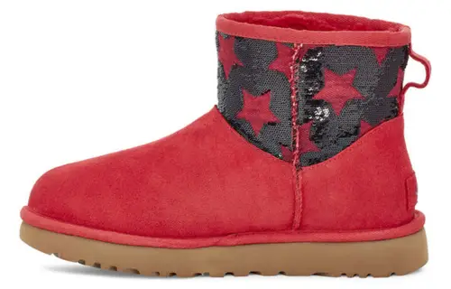 UGG Classic Mini Sequin Stars 'Red' Women's
