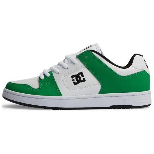 DC Shoes MANTECA Leather Fashion Trend Low top Skateboard Shoes Men's White Green
