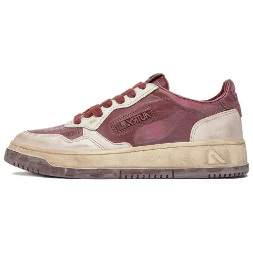 AUTRY Super Vintage Leather Low top Skateboard Shoes Women's White Red