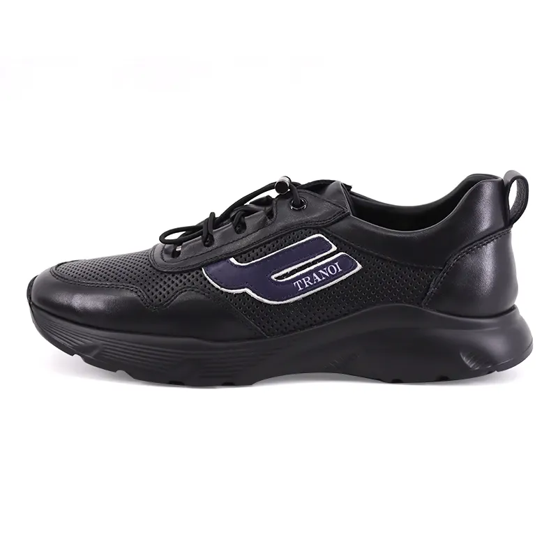 TRANOI Cow Leather Low top Casual Shoes Men's Black