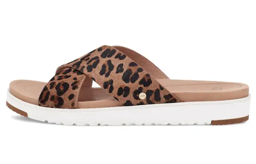 UGG Slide Slippers Women's Brown/Brown Leopard Print/White