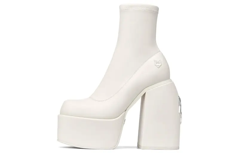 Naked Wolfe Sugar Ankle Boots 13cm Women's White