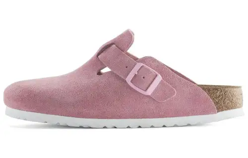 Birkenstock Boston buckle suede mules