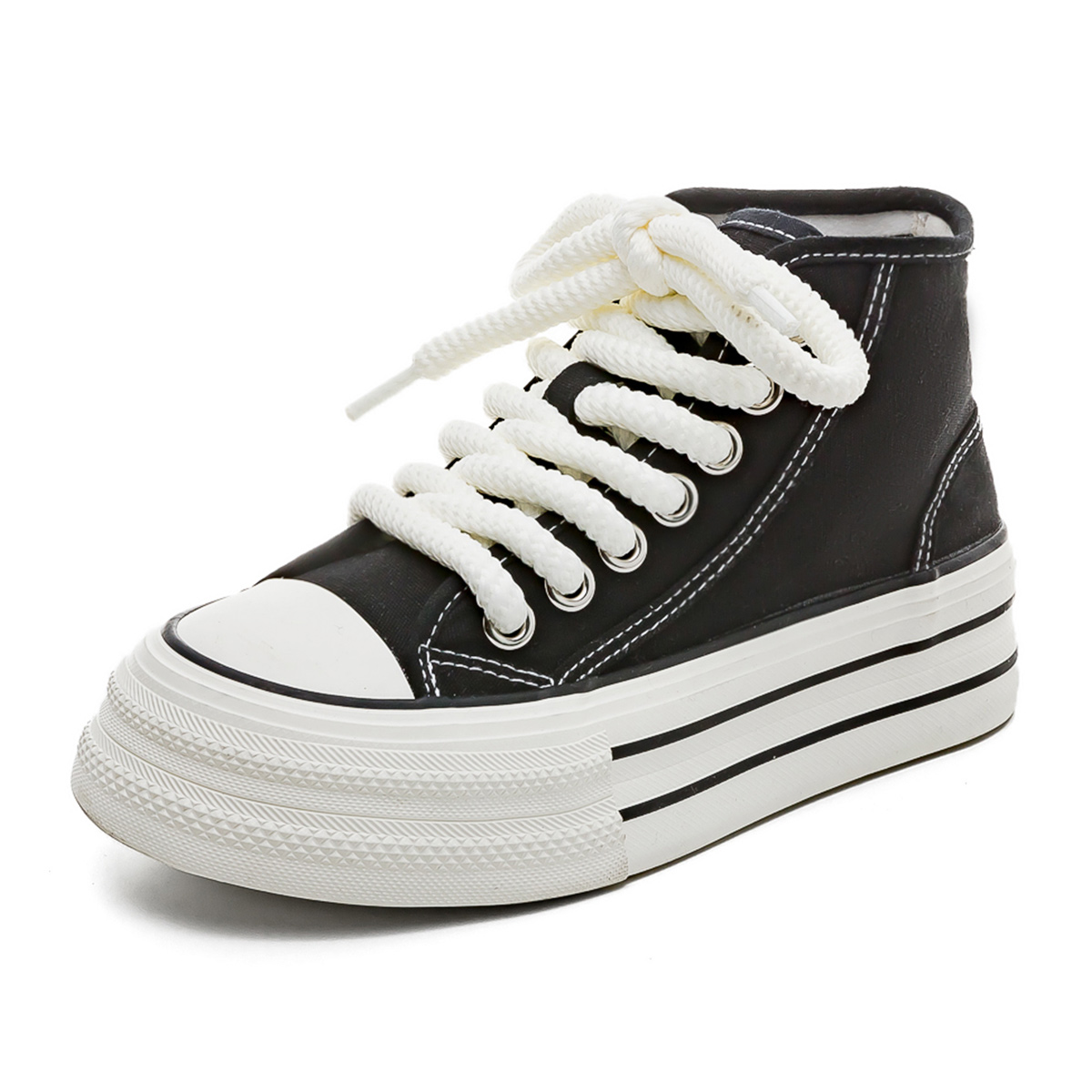 YOBN SMILE Slip Resistant Abrasion Resistant High top Canvas Shoes Women's