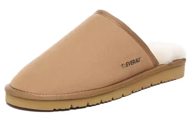 EVERAU Leather Closed Toe Slippers Men's Chestnut