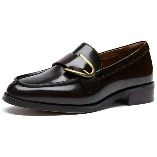 Clarks Cow Leather Loafers 3cm Women's Dark Brown