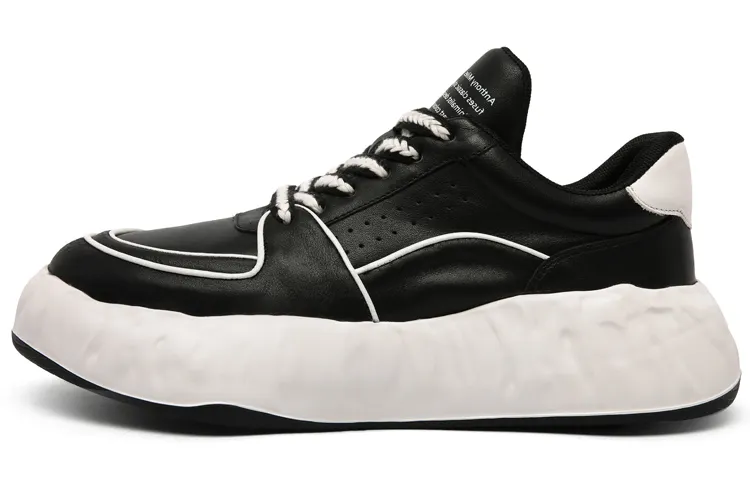 Anthony Miles Anthony Miller Cow Leather Stylish Skateboarding Shoes Men's Black