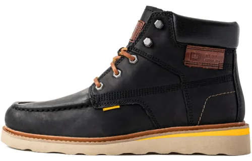 CAT JACKSON MOC MID Collection Thermal Abrasion Resistant Height Increasing Ankle Length Outdoor Boots Men's Black