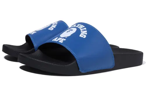 BAPE A BATHING APE College Slide Sandal Online Exclusive Blue 2022