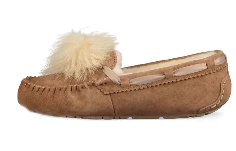 UGG Dakota Pom Pom Slip On Brown Women's