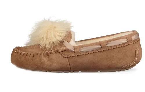 UGG Dakota Pom Pom Slip On Brown Women's