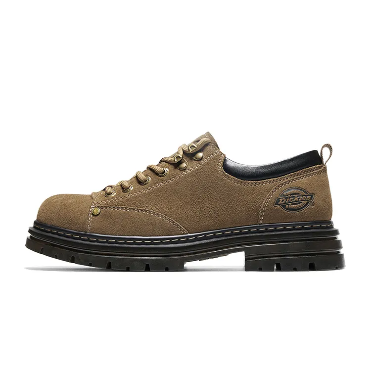 Dickies Cow Split Leather Platform Abrasion Resistant Vintage Workwear Combat Boots Low Top Men's