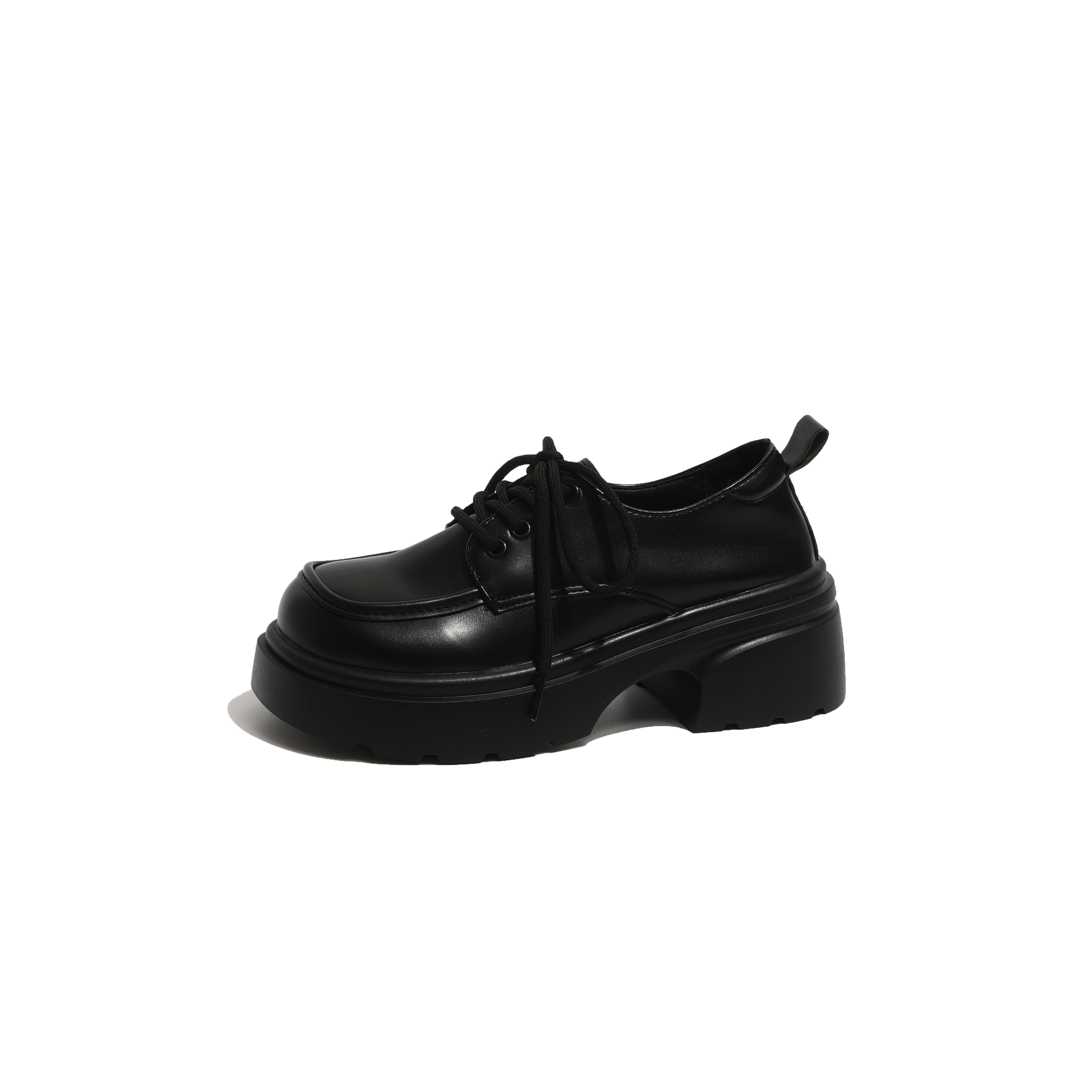 SHUXI Pu Loafers 6CM Women's Black
