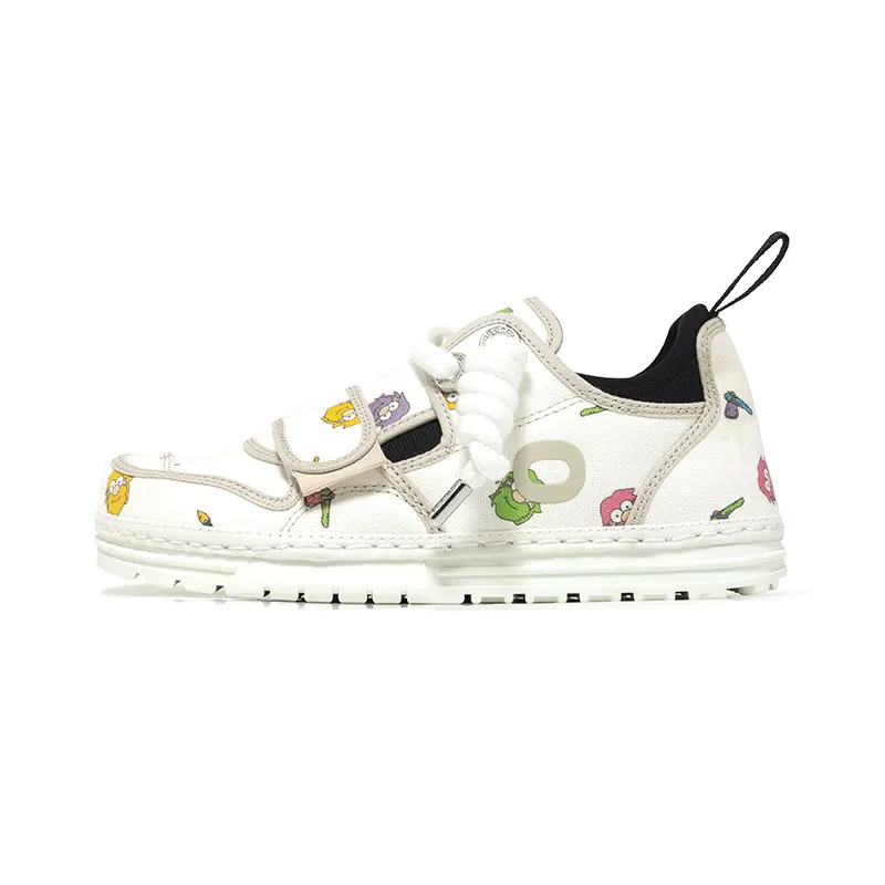 OETZI Fabric Stylish Skateboarding Shoes Women's White Gray