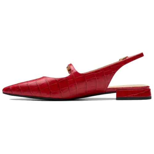 Clarks Leather Casual Shoes Women's Red