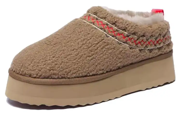 EVERAU Polyester Round Tip Shaft Comfortable Casual Slip Resistant Thermal Fleece Lined Ankle Length Snow Boots Women's