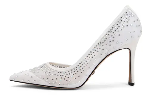 CHARLES&KEITH Wedding Fabric High Heels 8.8cm Women's White