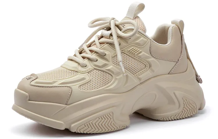 PACO GIL Chunky Sneakers Women's Low Top Beige Apricot