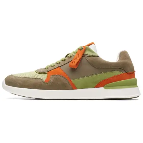 Clarks Cow Leather Low top Casual Shoes Men's Olive Green