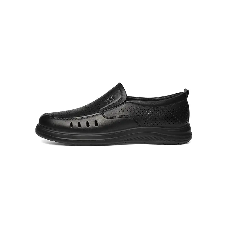 Red dragonfly cow leather hollow breathable comfortable slip-on formal leather shoes men's style