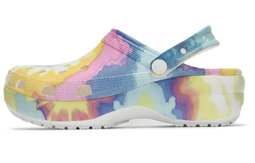 Crocs Classic Clog Clouds Tie Dye Printing Lightweight Cozy Sports Sandals Pink Blue Women's