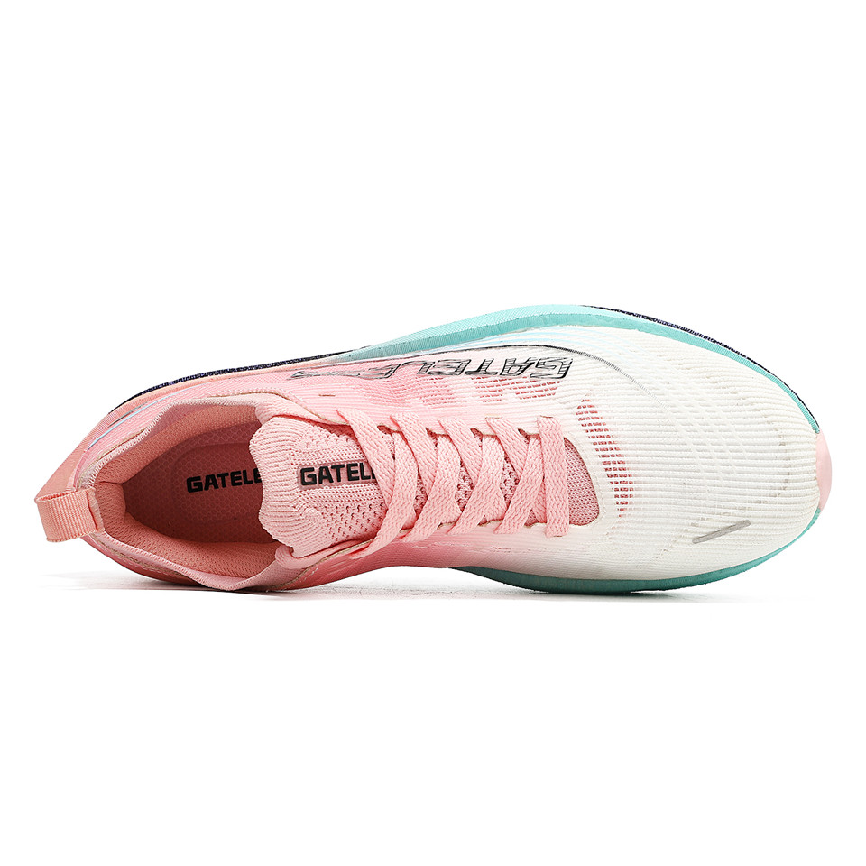GATELESS Fabric Low top Popcorn Running Shoes Unisex Cyan Pink