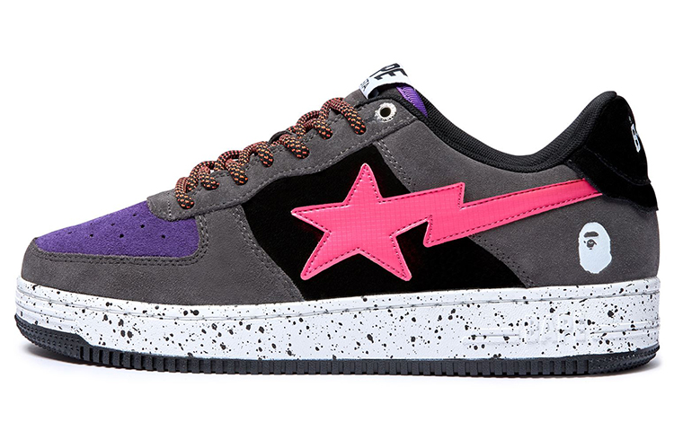 Мужские кеды A BATHING APE STA (серо-розовые)