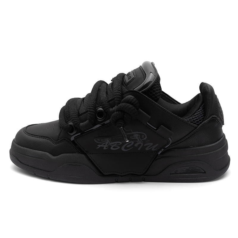 ABCIU x Seattle Palm Microfiber Leather Slip Resistant Abrasion Resistant Low top Skateboard Shoes Unisex Black