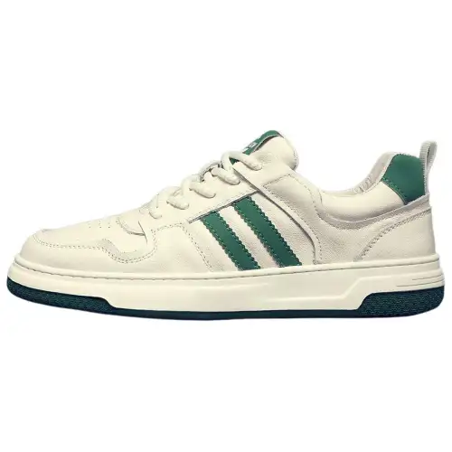 JANE HARLOW Leather Low top Skateboard Shoes Men's White Green