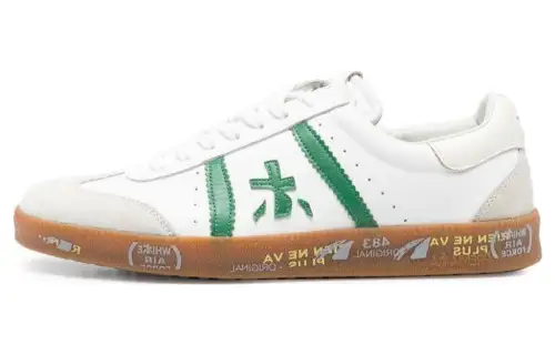 PREMIATA Bonnie Calfskin Low top Skateboard Shoes Men's White Green