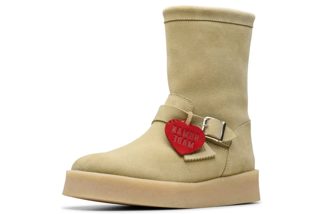 Clarks Originals HUMAN MADE Collaboration Cow Split Leather Abrasion Resistant Short Mid Calf Snow Boots Men's