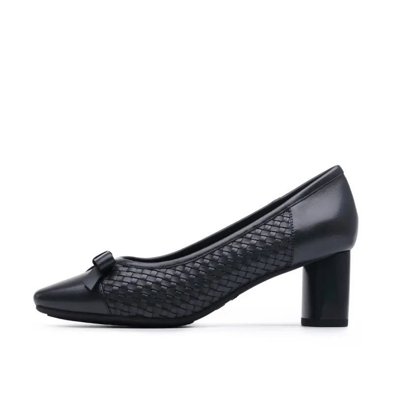 Chrisdien Deny Cow Leather Chunky Heel High Heels Women's Blue