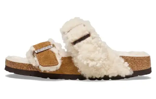 Birkenstock Suede Slide Slippers Women's Light Brown Narrow