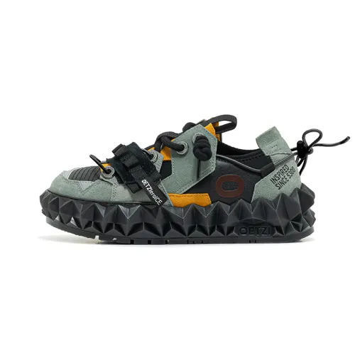 OETZI 5 Skateboard Shoes Unisex Low Top Black Green